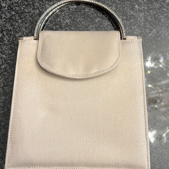 Stuart Weitzman Handbags - Stuart Weitzman gold metallic clutch -  handle bag with crystals